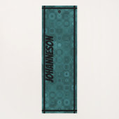 Tapis De Yoga LavishlyOn Aqua Hommes monogrammes engrenages (Dos)