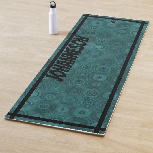Tapis De Yoga LavishlyOn Aqua Hommes monogrammes engrenages (En situation)