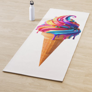 Tapis De Yoga Le cône de glace classique vibrant de SlipperyJoe'