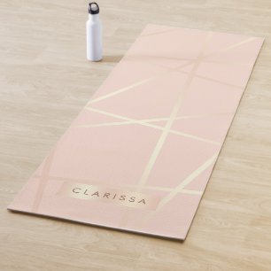 Tapis De Yoga Le joli or rose élégant et rougissent géométri