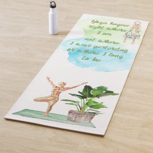 Tapis De Yoga Le yoga commence le mât de conditionnement physiqu