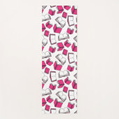 Tapis De Yoga Lecteur de livres de bibliothèque rose blanc (Devant)