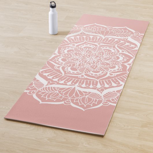 Tapis De Yoga L'élégant Rose Boho Gold Mandala (En situation)