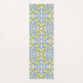 Tapis De Yoga Lemon Citrus Blue Mediterranean Tile Pattern (Devant)