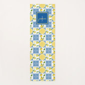 Tapis De Yoga Lemon Monogram Name French Country Tile Pattern (Devant)