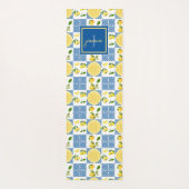Tapis De Yoga Lemon Monogram Name French Country Tile Pattern (Dos)