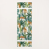 Tapis De Yoga léopard Brown dans la jungle tropicale luxuriante  (Dos)