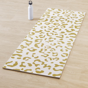 Tapis De Yoga Leopard d'or, Parties scintillant d'or, Empreinte