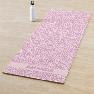Tapis De Yoga Leopard rose chic personnalisé