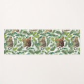 Tapis De Yoga Léopards modernes Tigres Jungle Plantes (Devant (Horizontal))