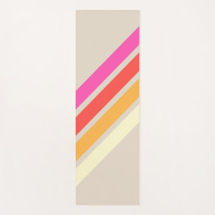 Tapis De Yoga Les années 70 coloré 80s Retro Stripes