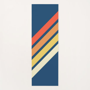 Tapis De Yoga Les années 70 coloré 80s Retro Stripes