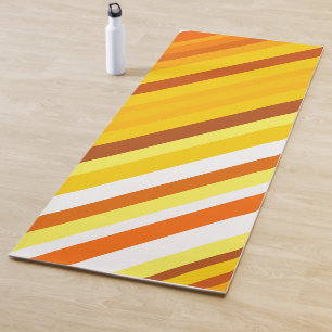 Tapis De Yoga Les bandes inspirées du coucher de soleil jaune,