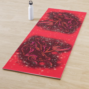 Tapis De Yoga Les Bulls Courent À Red Starry Night Yoga Mat