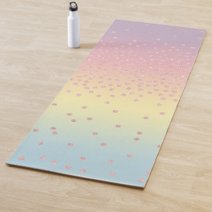 Tapis De Yoga Les confettis roses élégants de parties