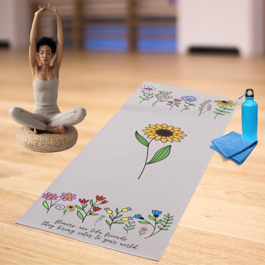 Tapis De Yoga Les fleurs sont comme des amis, apportent de la co