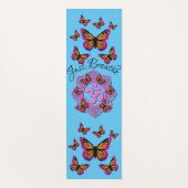 Tapis De Yoga Les papillons design mandala roses ohm respirent (Devant)
