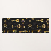 Tapis De Yoga Les Patters de Seamless avec Golden Keys (Dos (Horizontal))