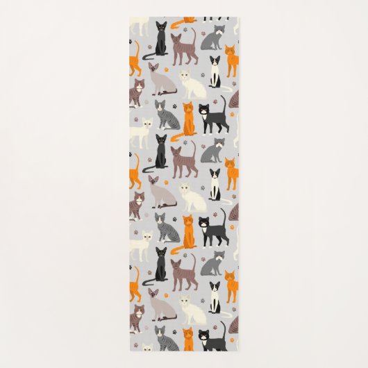Tapis De Yoga Les Prints des Chats et des Paw (Devant)