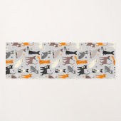 Tapis De Yoga Les Prints des Chats et des Paw (Devant (Horizontal))