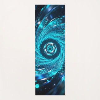 Tapis De Yoga Les spirales hypnotiques tourbillonnent dans l'azu