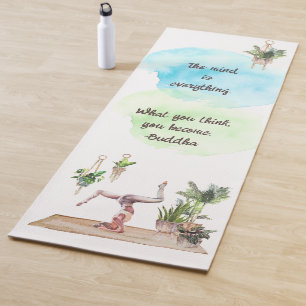 Tapis De Yoga L'Esprit Est Tout Aquarelle Yoga Mat