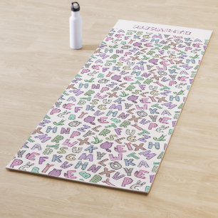 Tapis De Yoga Lettres de l'alphabet des doodles