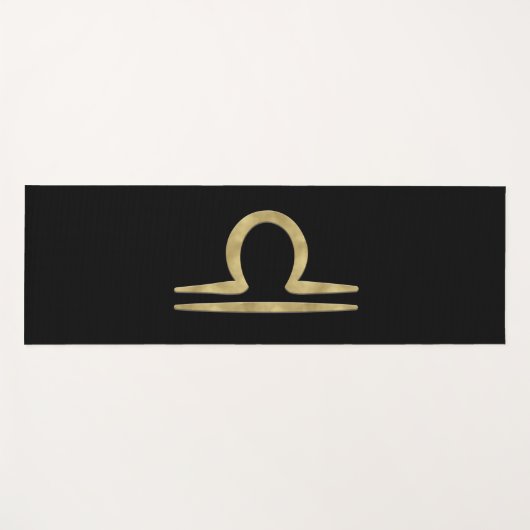 Tapis De Yoga LIBRA Gold Septembre Octobre Anniversaire Astrolog (Devant (Horizontal))