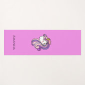 Tapis De Yoga licorne rose (Devant (Horizontal))