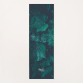 Tapis De Yoga Lierre vert foncé feuille gouttes d'eau Monogram (Devant)
