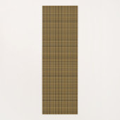 Tapis De Yoga Lierre vert sur plaid doré noir (Dos)