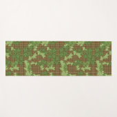Tapis De Yoga Lierre vert sur plaid doré noir (Devant (Horizontal))