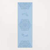 Tapis De Yoga Light Blue Beautiful Mandala With Custom Name (Devant)