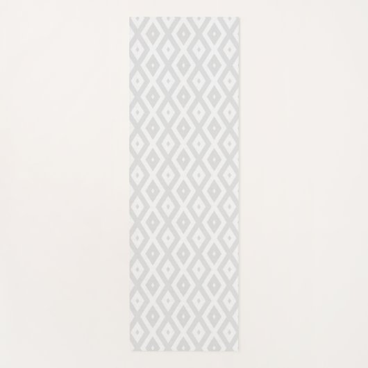 Tapis De Yoga Light grey and white diamond pattern (Devant)