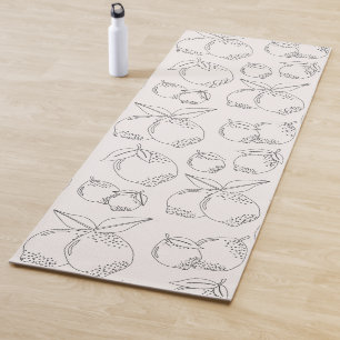 Tapis De Yoga Ligne minimale du marché des fruits au citron