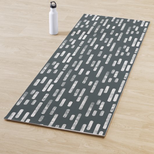 Tapis De Yoga Lignes arrondies gris foncé vert Motif (En situation)