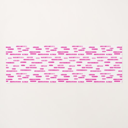 Tapis De Yoga Lignes arrondies rose et blanc brillant Motif (Dos (Horizontal))
