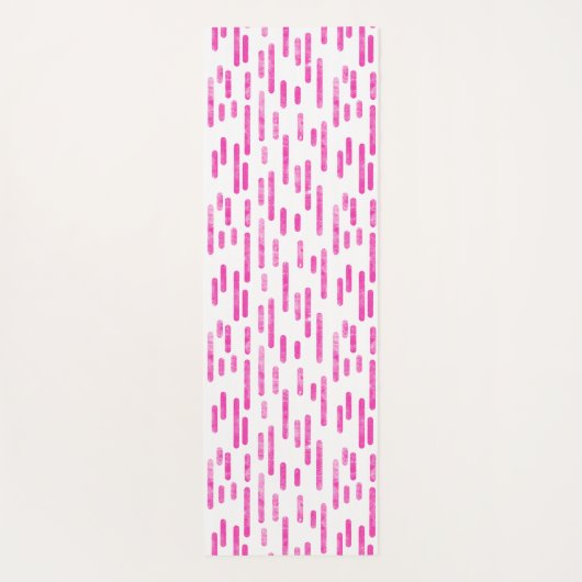 Tapis De Yoga Lignes arrondies rose et blanc brillant Motif (Dos)