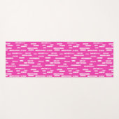 Tapis De Yoga Lignes arrondies rose et blanc brillant Motif (Devant (Horizontal))