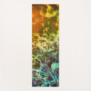 Tapis De Yoga Lignes de lumière électrique dégradé abstrait.