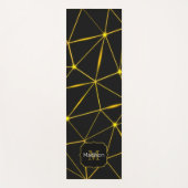 Tapis De Yoga Lignes d'or triangles noirs géométriques Monogramm (Devant)