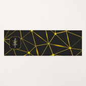 Tapis De Yoga Lignes d'or triangles noirs géométriques Monogramm (Devant (Horizontal))