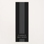 Tapis De Yoga Lignes sombres élégantes moderne monogrammed noir (Devant)