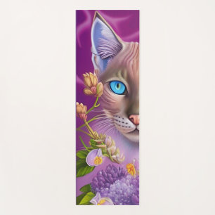 Tapis De Yoga Lilac Lynx pointe Chat siamois dans le violet