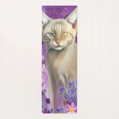 Tapis De Yoga Lilac Lynx pointe Chat siamois dans le violet (Dos)