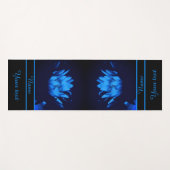 Tapis De Yoga Lily Lotus Fleur d'eau bleu brillant Personnalisé (Devant (Horizontal))