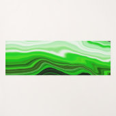Tapis De Yoga Lime Vert et Marbre Noir Fluide Art (Devant (Horizontal))