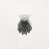 Tapis De Yoga Lion noir avec couronne Antlers et monogramme (Devant)