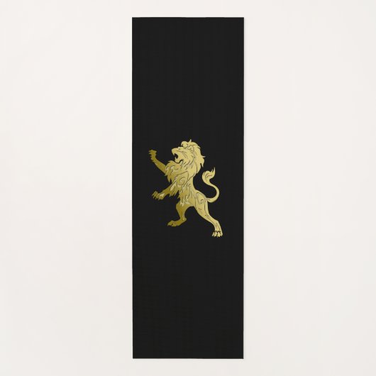 Tapis De Yoga Lion royal d'or noir (Devant)