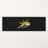 Tapis De Yoga Lion royal d'or noir (Devant (Horizontal))